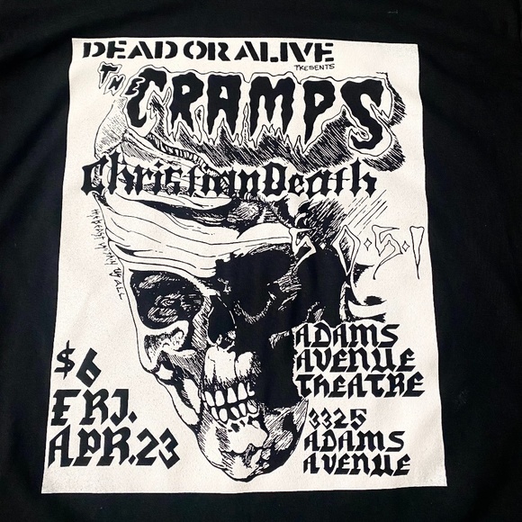 Cramps Christian Death Vintage Flyer Tee - Picture 2 of 2